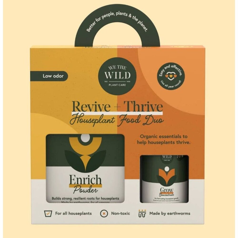 Revive + Thrive Duo For Houseplant Vitality By We The Wild  Certified Organic En